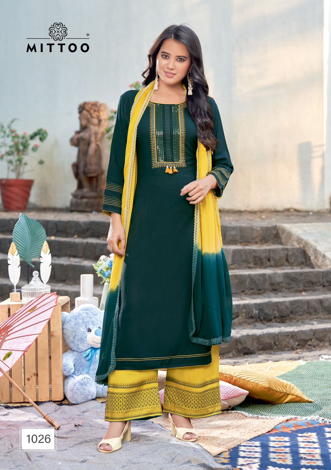 Mittoo Saara Vol 3 Emrboidery Kurti Pant With Dupatta Collection
